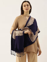 Women's Zarbaft Aari Embroidered Kashmiri Stole (Size: 71x203 cm)