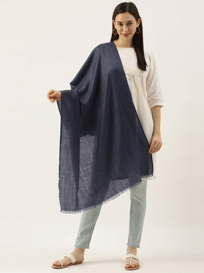 Women's zarif Pure Wool Melange Stole (Size 71X203 CM)