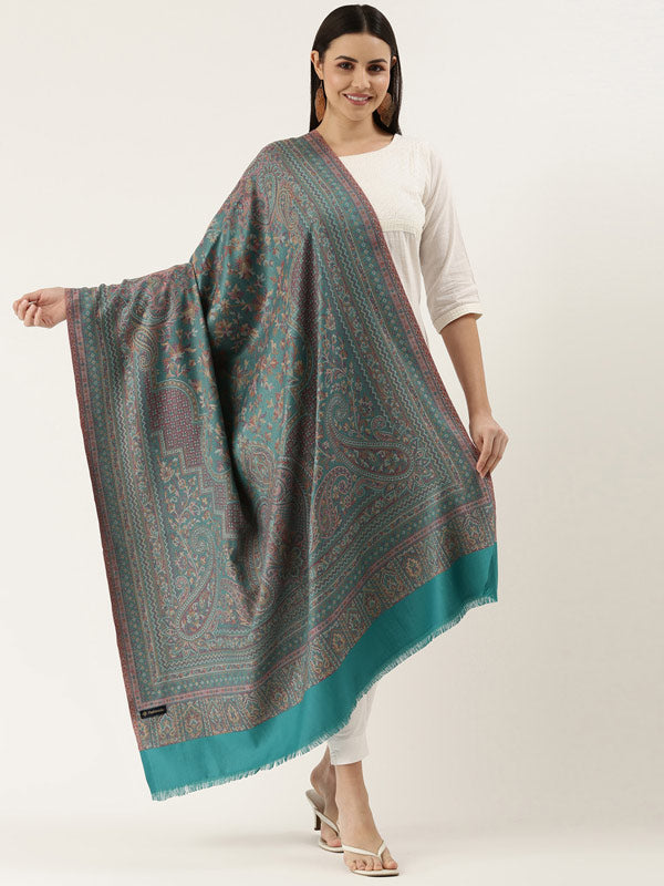 Women's Aaraish Kashmiri Royal Paisley Design Jamawar Shawl (Size: 101 X 203 Cms)