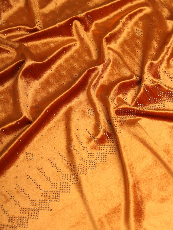 Womenƒ??s Makhamli Velvet Crystal Embellished Stole (Size 71X203 cms )