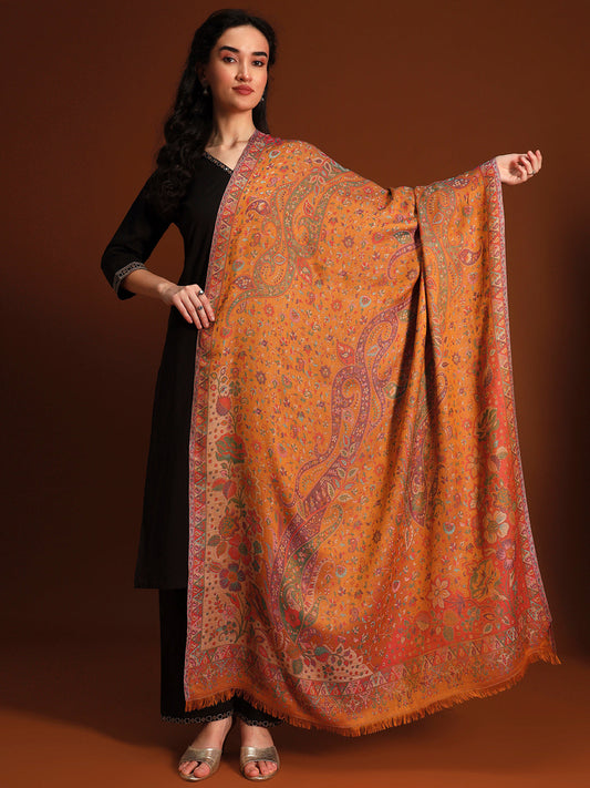 Women Floral Heritage Kaani Elegance Kashmiri Shawl