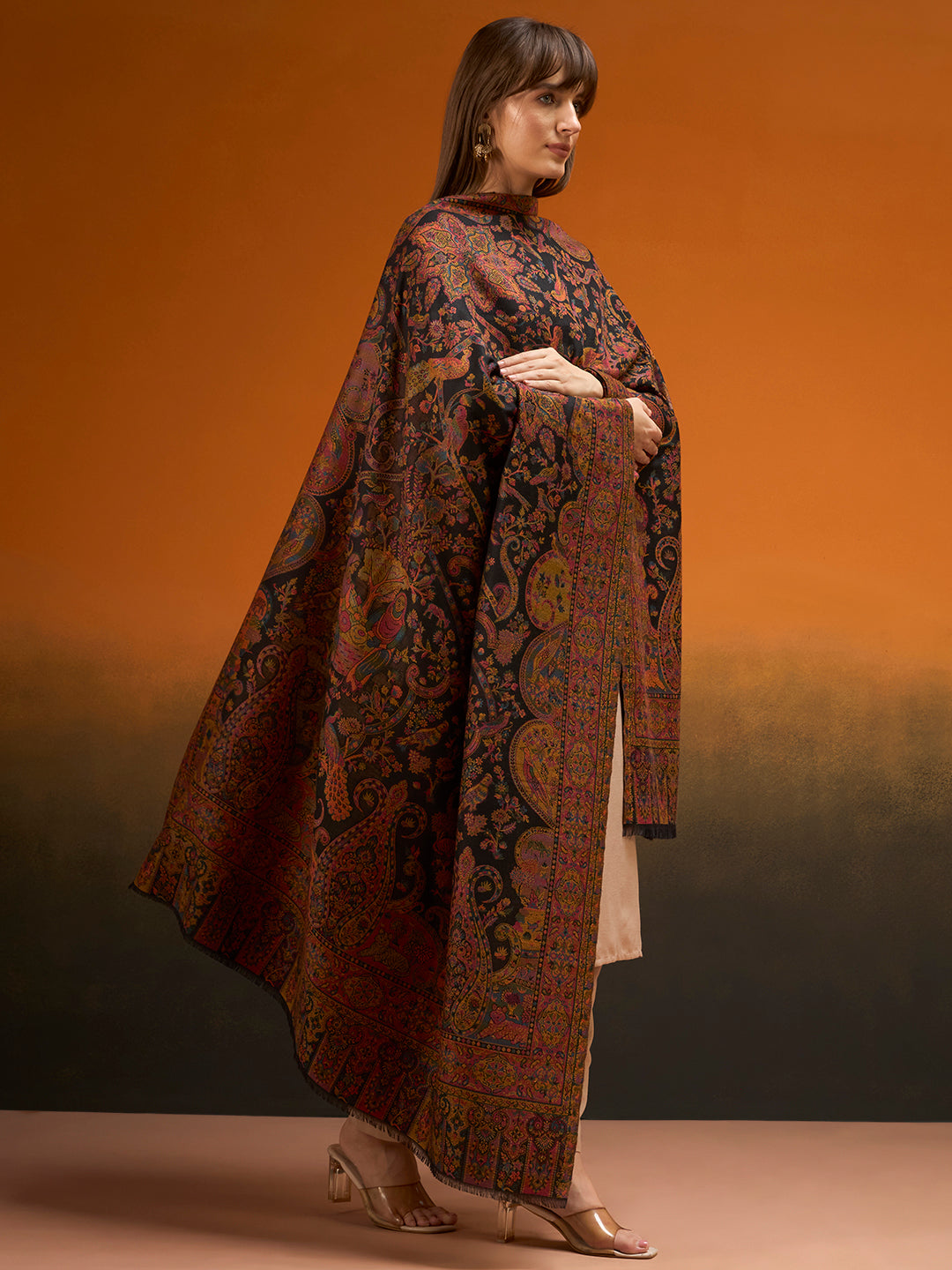 Women Royal gulistan Kaani Wool Blend Kashmiri Shawl