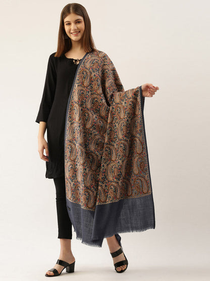 Women's Gulzaar 100% Pure Wool Aari Embroidered Shawl (Size : 101X203 CM)