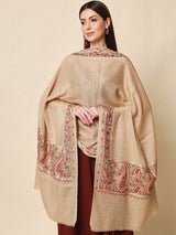 Women's Shahkaar 100% Pure Wool Nalki Embroidered Stole (Size 71x203 CM)