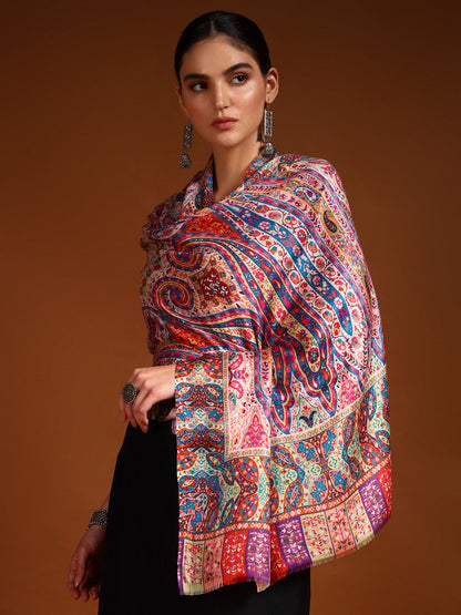 Pashmoda Women Royal Embers Fine Soft Bamboo Fibre Stole (Size: 71x203 CM)
