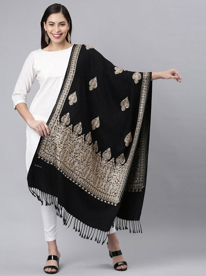 Women's Shalimaar Kashmiri Aari Embroidery Stole (Size: 71X203 CM)