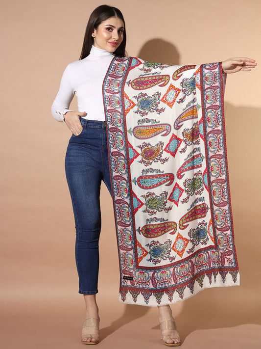 Women's Nazeer Multicoloured Printed Stole (Size : 71X203 CM)