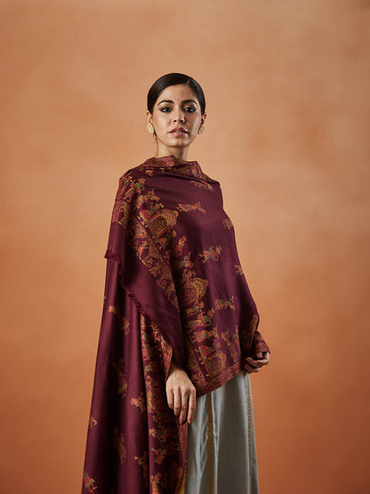 Pashmoda Women Pari mahal Kaani Stole Size:( 71X203 CM)