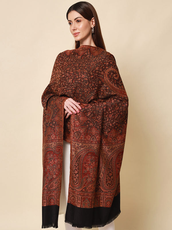 Women's Zarif-e-Kashmir Wool Blend Jamawar Shawl (Size: 101X203 CM)