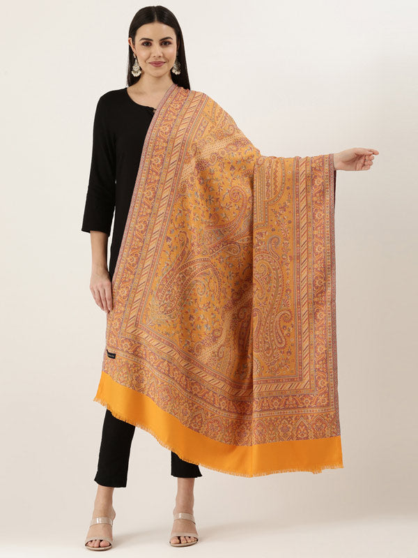 Women's Noor Kashmiri Royal Paisley Design Jamawar Shawl (Size: 101 X 203 Cms)