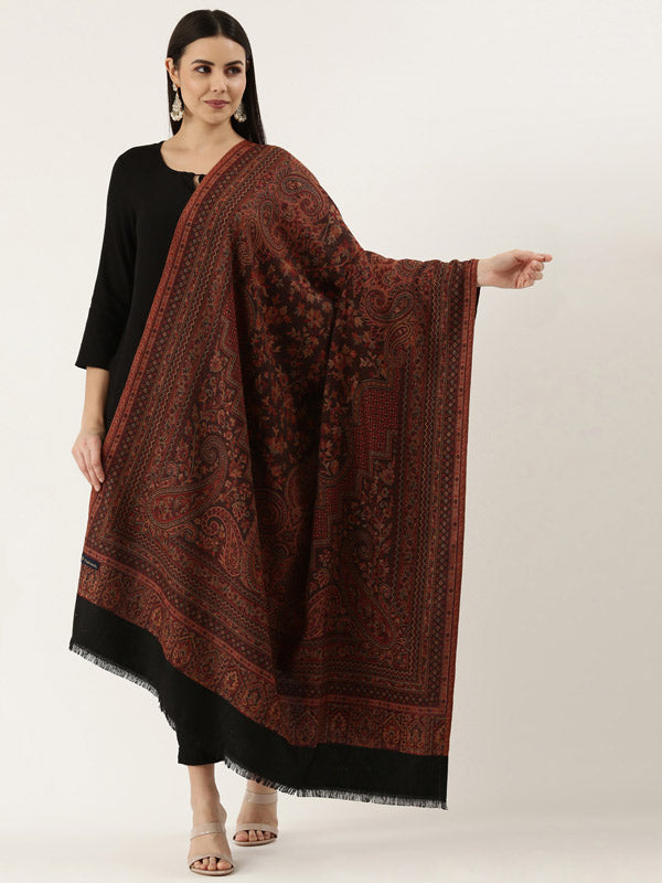 Women's Aaraish Kashmiri Royal Paisley Design Jamawar Shawl (Size: 101 X 203 Cms)