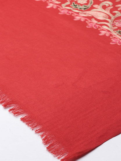 Women's Gulkaari 100% Pure Wool Nalki Embroidered Stole (Size 71x203 CM)