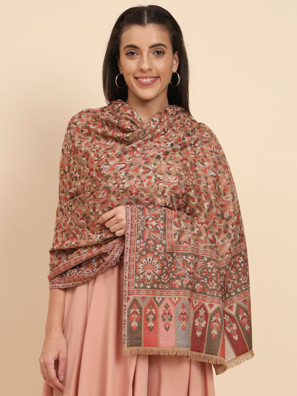Women Dastaan Woven Design Jamawar Shawl (Size 101X203 CM)