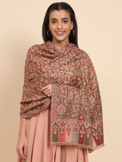 Women Dastaan Woven Design Jamawar Shawl (Size 101X203 CM)