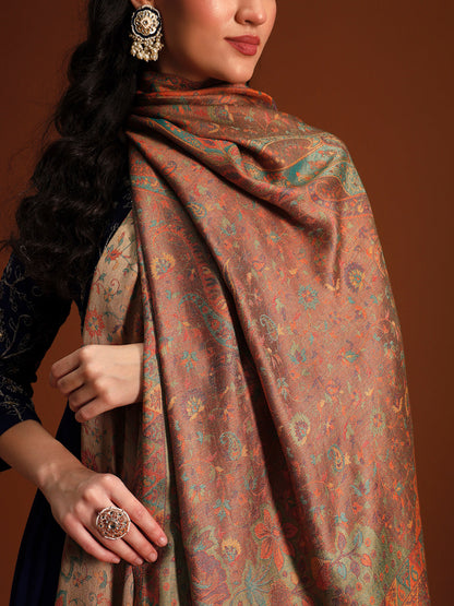 Women Floral Heritage Kaani Elegance Kashmiri Shawl