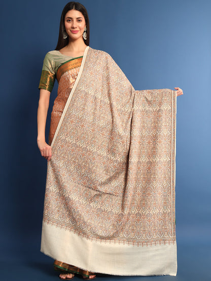 Pashmoda Womenƒ??s Gulsheren 100% Fine Wool Sozni Hand Embroidered Shawl (Size: 101x203 Cm)