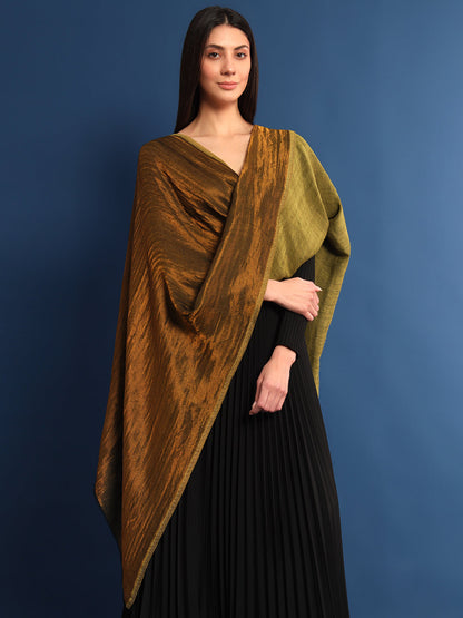 Pashmoda Womenƒ??s Zarish Reversible Zari Moonlight Fine Wool Stole (Size: 71x203 Cm)