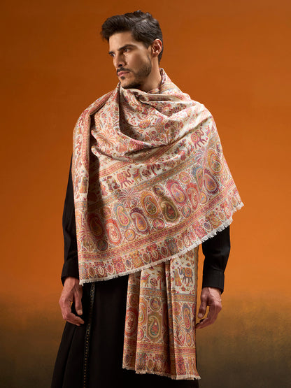 Men Kaani Orchard Fine Wool Kaani Shawl