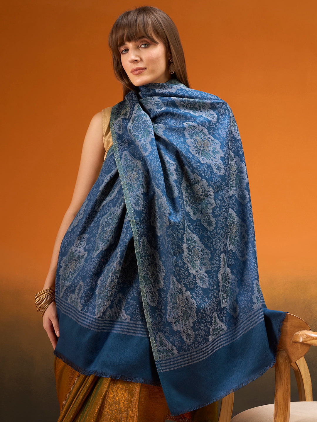 Women Imperial Royal brocade Kaani Stole