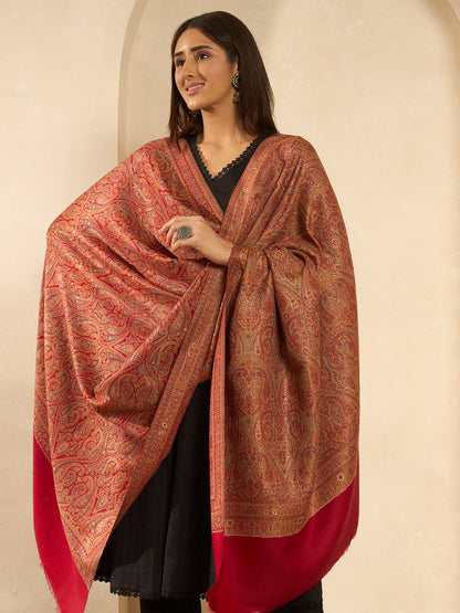 Women Regalis Zari Reversible Kaani Fine Wool Shawl