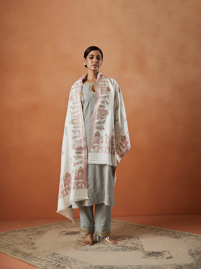 Pashmoda Women Pari mahal Kaani Stole Size:( 71X203 CM)
