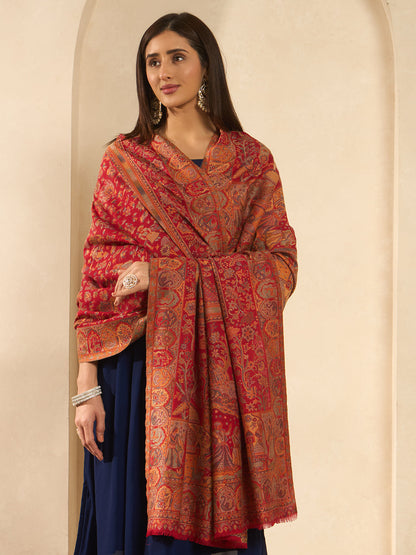 Women Shahi Manzar Kaani Wool Blend Kashmiri Shawl