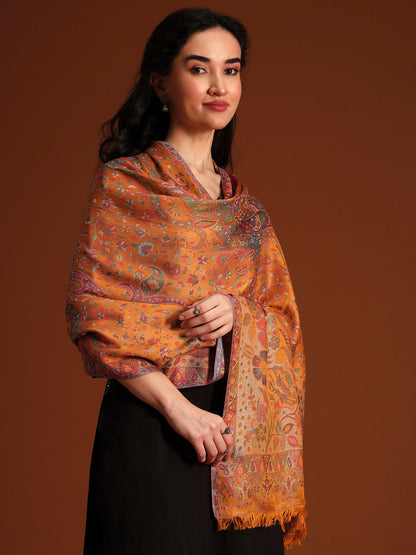 Women Floral Heritage Kaani Elegance Kashmiri Shawl
