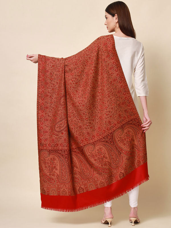 Women's Zarif-e-Kashmir Wool Blend Jamawar Shawl (Size: 101X203 CM)