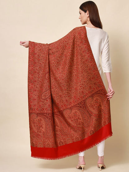 Women's Zarif-e-Kashmir Wool Blend Jamawar Shawl (Size: 101X203 CM)