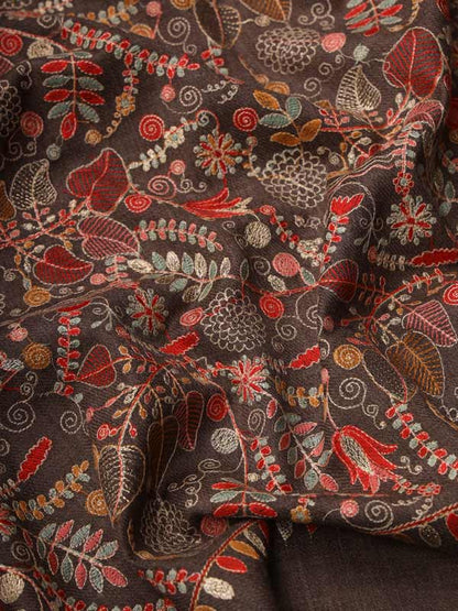 Women Gilkaari 100% Pure Wool Embroidered Shawl (Size 101X203 CM)