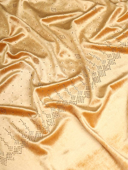 Womenƒ??s Makhamli Velvet Crystal Embellished Stole (Size 71X203 cms )