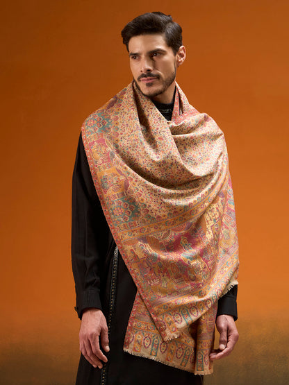 Men Persian Court Fine Wool Kaani Shawl