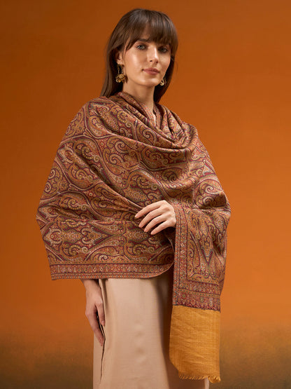 Women Regalis Zari Reversible Kaani Fine Wool Shawl