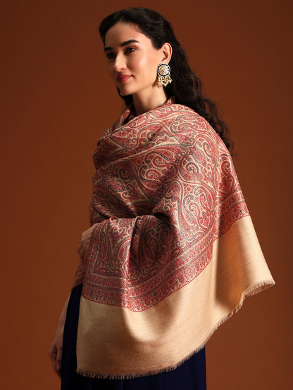 Women Regalis Zari Reversible Kaani Fine Wool Shawl