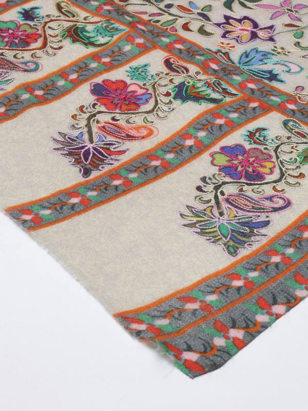 Men's khwabida 100% Pure  Wool  Kalamkari Shawl   (Size: 101 X 203 Cms)