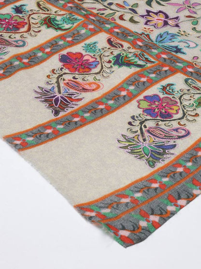 Men's khwabida 100% Pure  Wool  Kalamkari Shawl   (Size: 101 X 203 Cms)