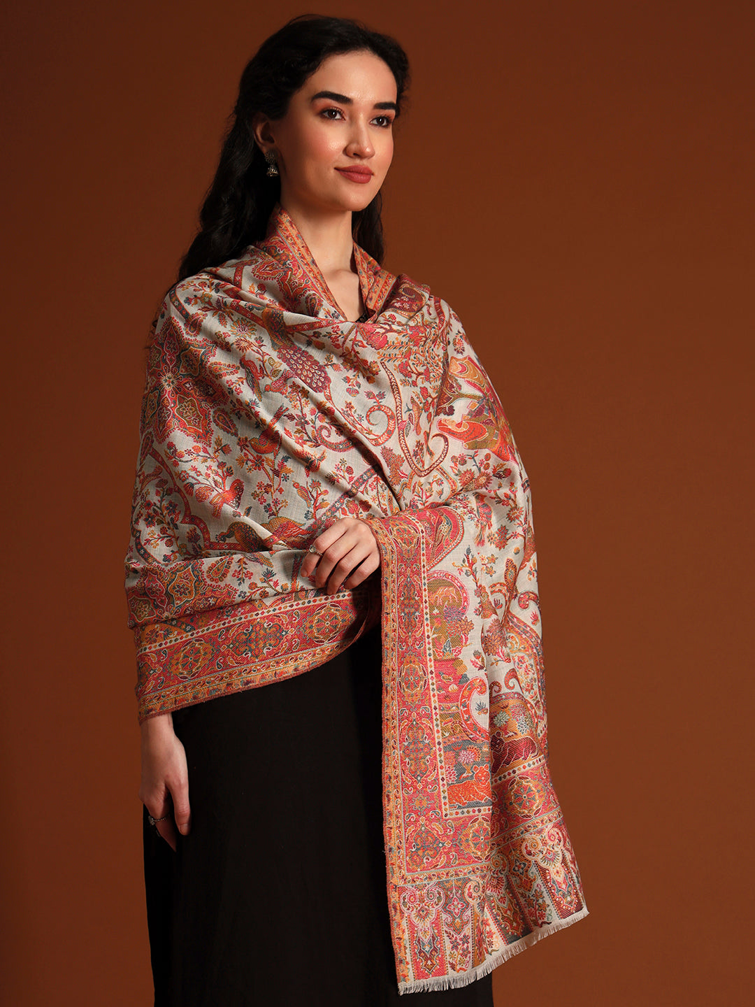 Women Royal gulistan Kaani Wool Blend Kashmiri Shawl