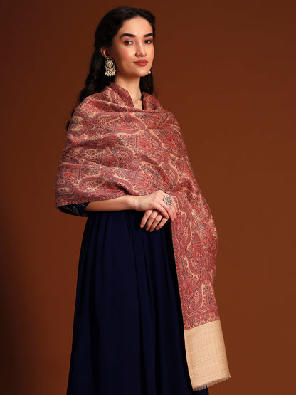 Women Gulnaar Royale Zari Reversible Kaani Fine Wool Shawl