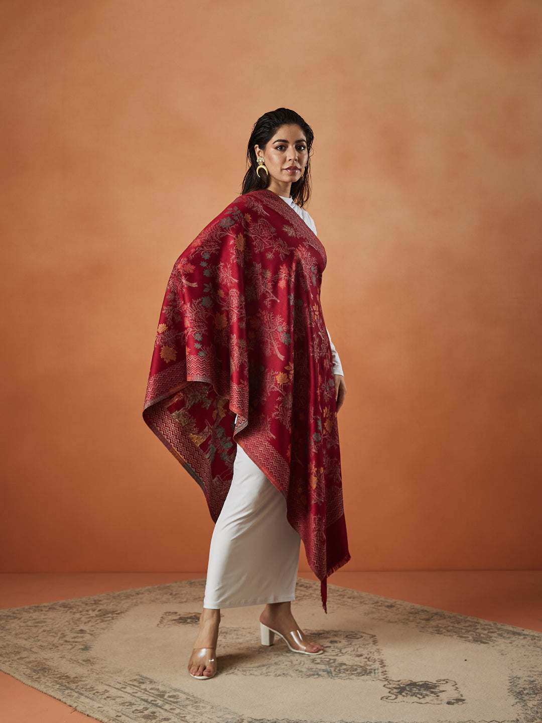 Pashmoda Women Nayab Kaani Stole (Size:  71X203 CM)