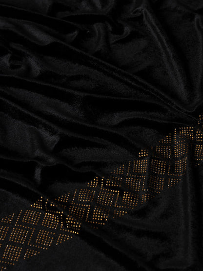 Women's Gul-e-Nazakat Velvet Crystal Work Stole (Size 71X203 CM)
