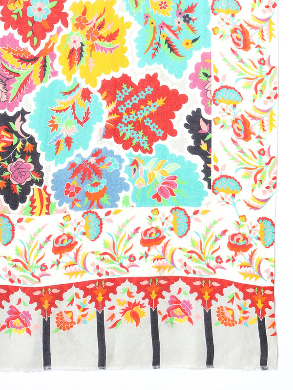 Women's Chaman Multicoloured Printed Stole (Size : 71X203 CM)