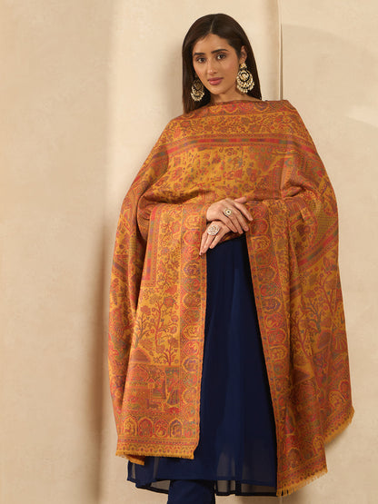 Women Shahi Manzar Kaani Wool Blend Kashmiri Shawl