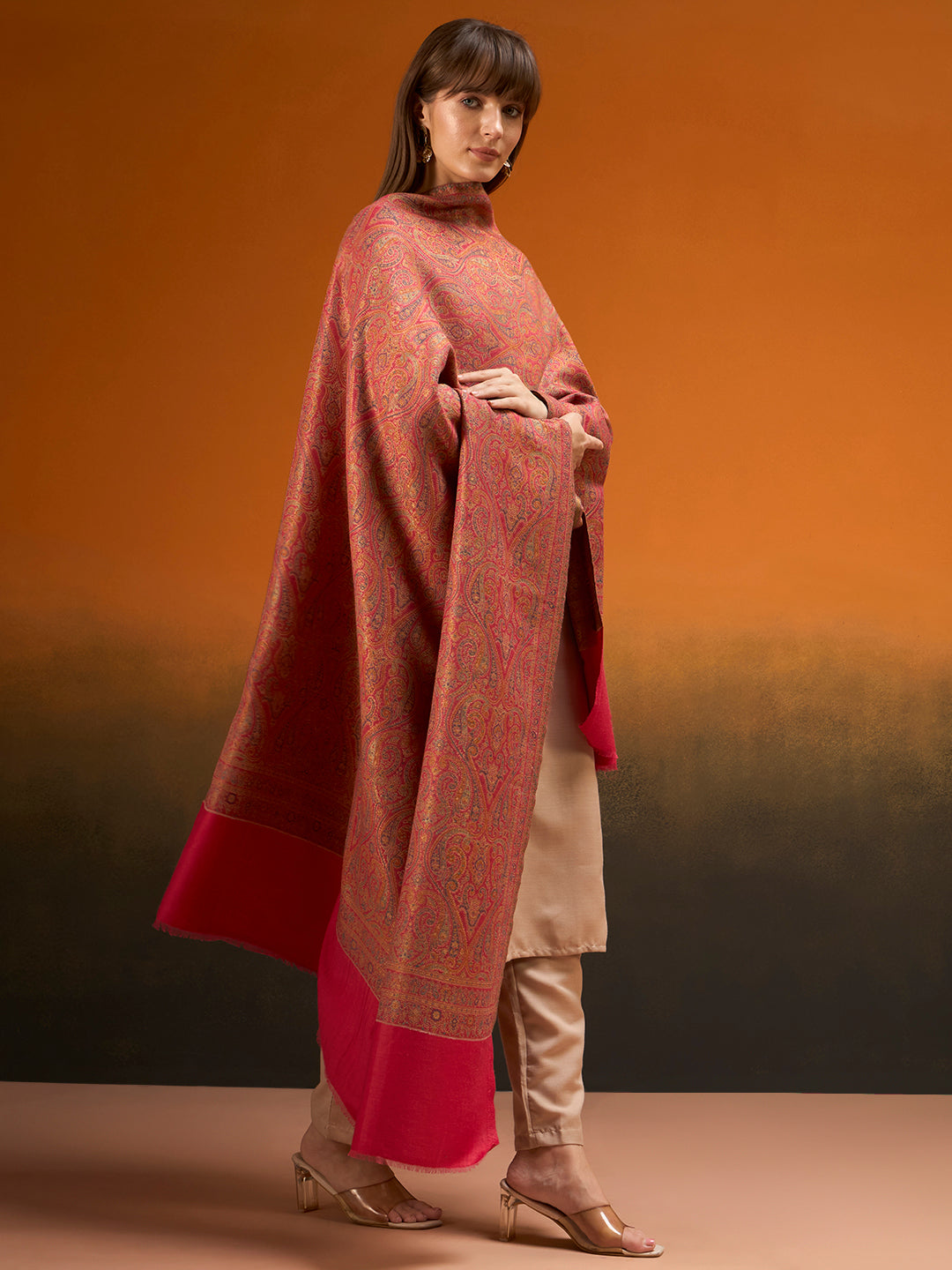 Women Regalis Zari Reversible Kaani Fine Wool Shawl
