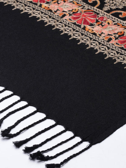 Menƒ??s Shalimaar Kashmiri Embroidery Stole ,Size 71X203 CM, Beige Color