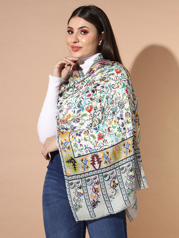 Women's Zarif Multicoloured Printed Stole (Size : 71X203 CM)