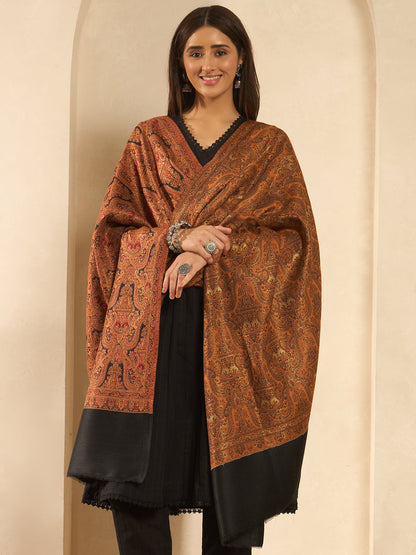 Women Gulnaar Royale Zari Reversible Kaani Fine Wool Shawl