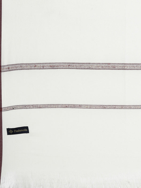 Men farhat Woven Design Shawl (Size: 127x254 cms, White  Color)