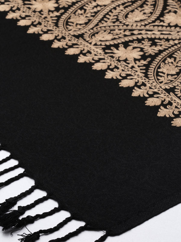 Women's Firdousi Aari Embroidered Kashmiri Stole (Size: 71x203 cm)