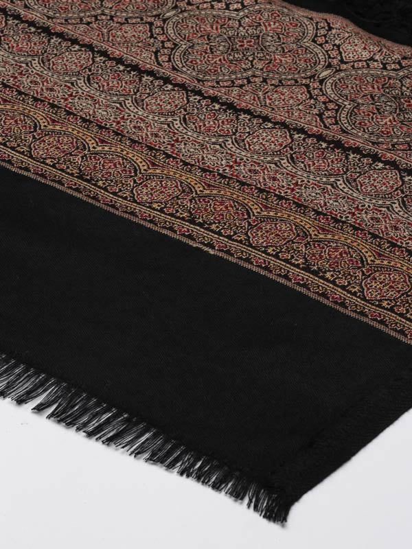 Women's Kashmiri Royal Paisley Design Aari Embroidery Jamawar Shawl (Size: 101 X 203 Cm)