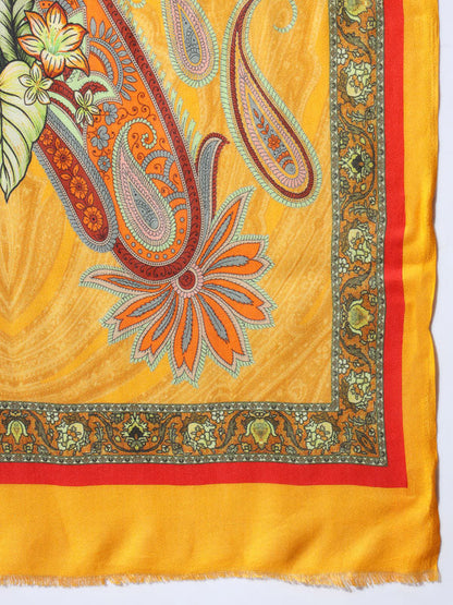 Women's Firdousi Multicoloured Printed Stole (Size : 71X203 CM)